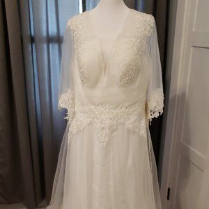 Bohemian Style White Wedding Dress